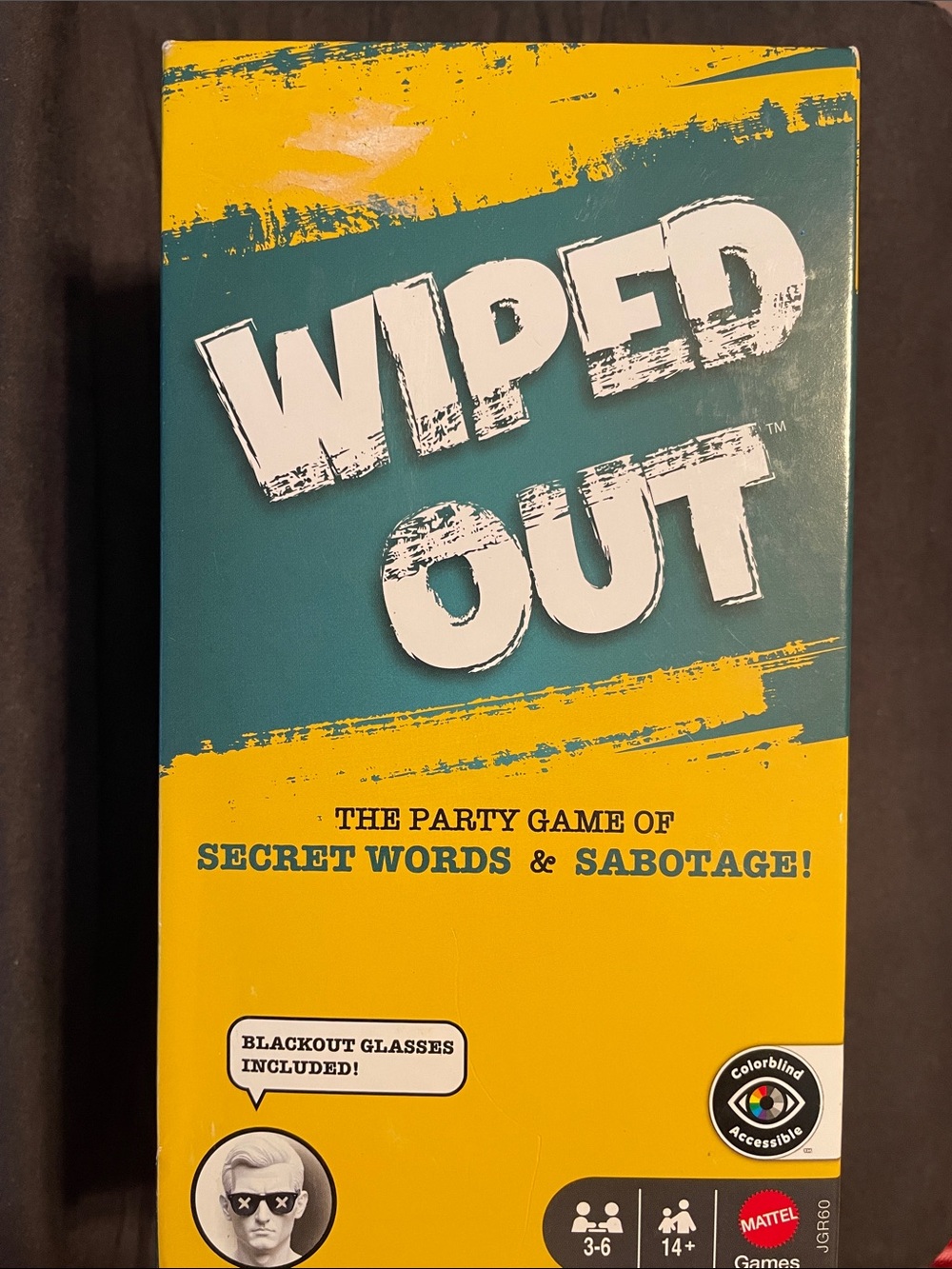 Mattel Wiped Out Party Game - secret Words & Sabotage New